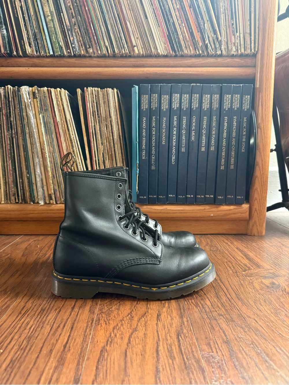 Black Dr. Martens 1460 New Smooth Leather Combat Boots